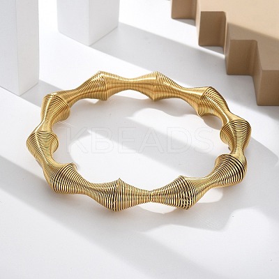304 Stainless Steel Stretch Bangles for Women LS-BJEW-P315-02C-G-1