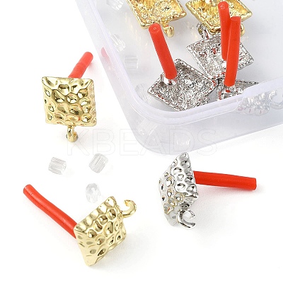 8Pcs 2 Colors Rack Plating Alloy Stud Earring Findings FIND-YW0003-82C-1