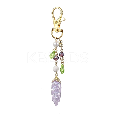 Leaf Resin Pendant Decoration HJEW-JM02022-1