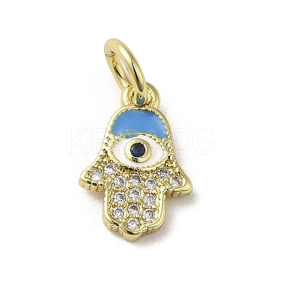 Brass Micro Pave Cubic Zirconia Charms KK-E092-25G-02-1