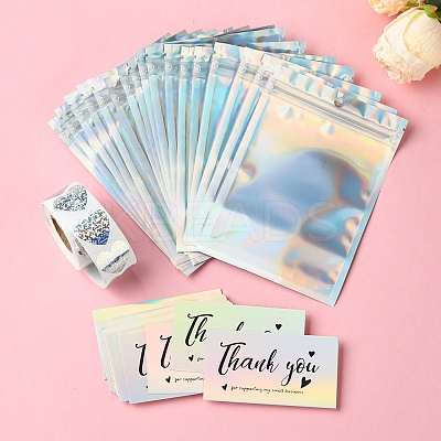 Thanksgiving Day Theme Rectangle Zip Top Plastic Glitter Holographic Bags OPP-FS0001-16A-1