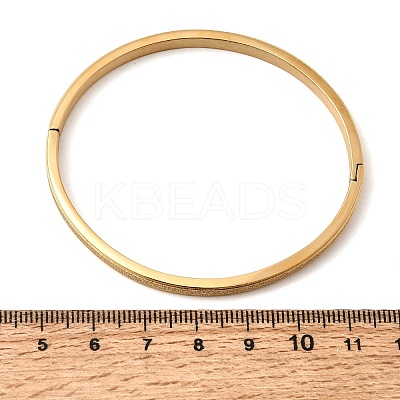 Frosted 304 Stainless Steel Hinged Bangles BJEW-H644-09G-1