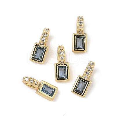 Brass Micro Pave Cubic Zirconia Charms X-KK-Q039-04B-G-1