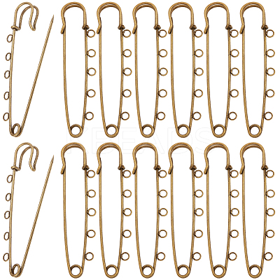 30Pcs Iron Brooch Findings  FIND-SC0020-46AB-1