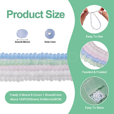 5 Strand 5 Colors Imitation Jade Glass Beads Strands EGLA-TA0001-51-1