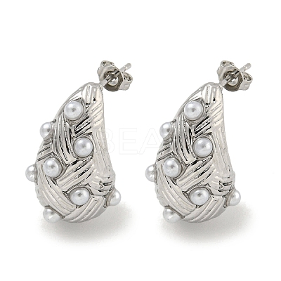 Teardrop Rack Plating Brass Cuff Earrings EJEW-E312-09P-1