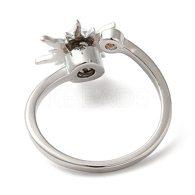 Rotatable Cat Eye Open Ring with Cubic Zirconia RJEW-Q776-01G-03-1
