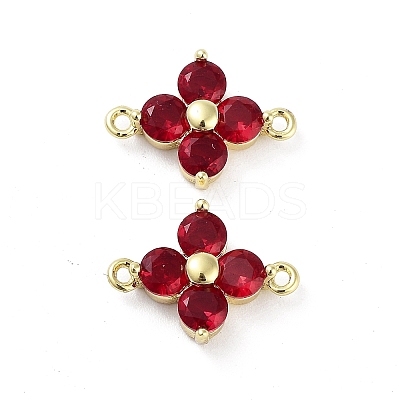Rack Plating Brass Pave Cubic Zirconia Connector Charms KK-H474-20G-04-1