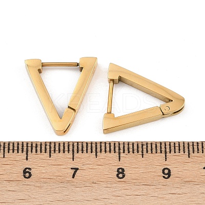 304 Stainless Steel Triangle Hoop Earrings EJEW-P324-01G-1