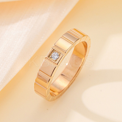 304 Stainless Steel & Cubic Zirconia Finger Rings FS-WG10832-07-1