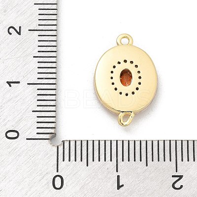 Brass Micro Pave Clear Cubic Zirconia & Shell Connector Charms KK-M303-03G-04-1