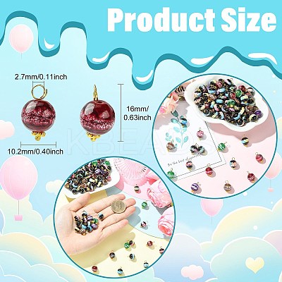 100Pcs Baking Paint Imitation Jade Glass Pendants PALLOY-CJ00195-1
