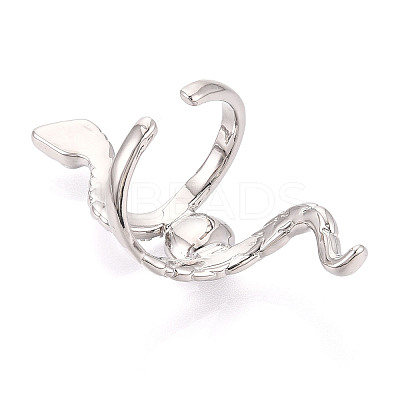 Snake Brass Micro Pave Cubic Zirconia Cup Peg Ring Settings KK-N274-40P-1