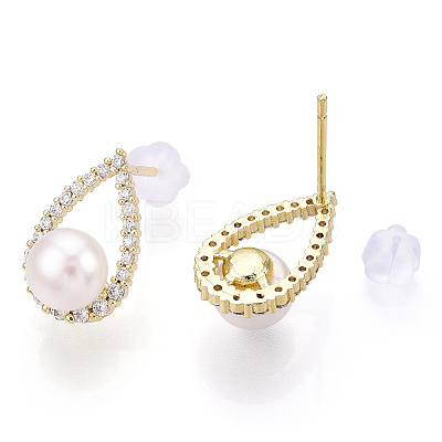 Natural Pearl Stud Earrings PEAR-N020-06N-1