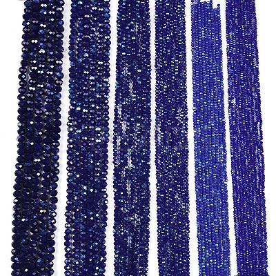 Electroplate Opaque Solid Color Glass Beads Strands EGLA-A044-P8mm-L07-1
