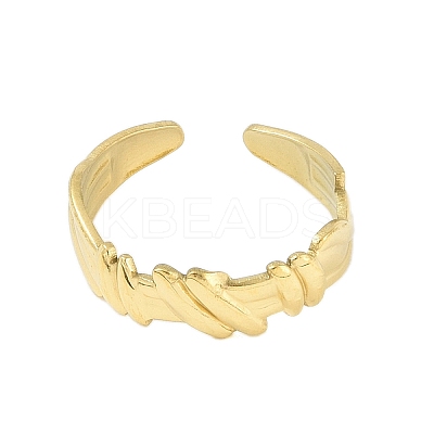 304 Stainless Steel Open Cuff Rings for Women RJEW-C084-03F-G-1