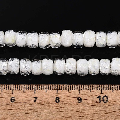 Luminous Handmade Silver Foil Glass Beads Strands FOIL-N029-02B-01-1