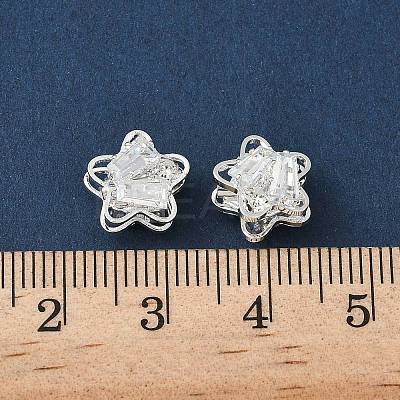 Brass Micro Pave Cubic Zirconia Beads KK-S336-08S-C-1