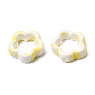 Flower Hollow Glazed Porcelain Bead Frame PORC-A034-09E-1
