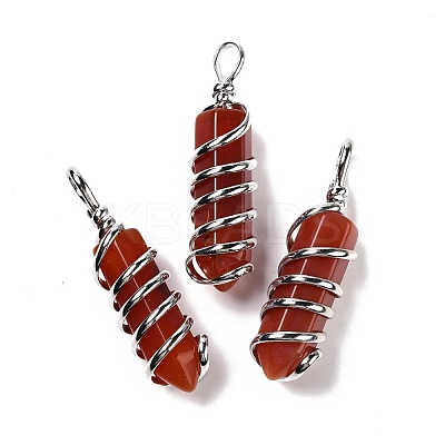 Natural Red Agate Big Pointed Pendants G-I322-05P-05-1