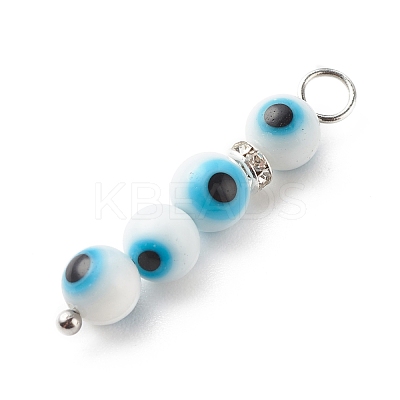 Handmade Evil Eye Lampwork  Pendants PALLOY-JF01725-02-1