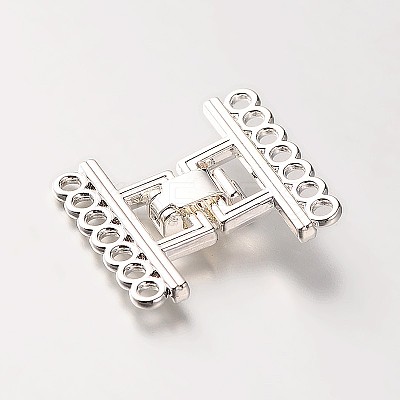 7 Strands Alloy and Brass Fold Over Clasps PALLOY-N0112-03P-1