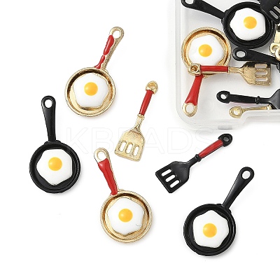 16Pcs 4 Styles Spray Painted Alloy Enamel Pendants ENAM-FP0002-87-1
