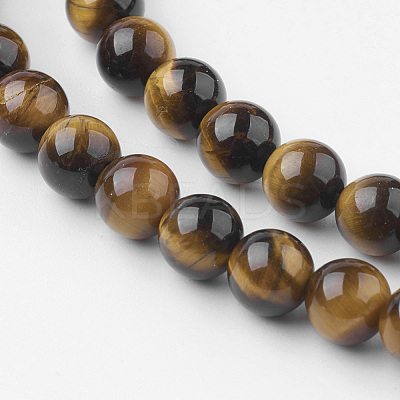 Natural Yellow Tiger Eye Bead Strands G-G735-71-6mm-A-1