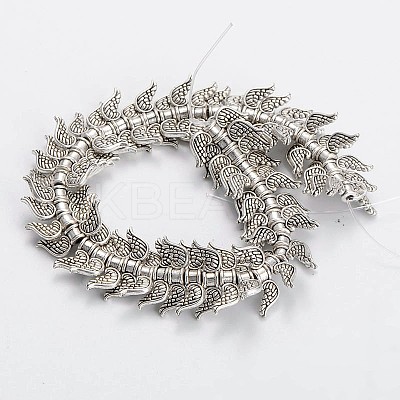 Wing Tibetan Style Alloy Beads Strands TIBEB-D039-01AS-LF-1
