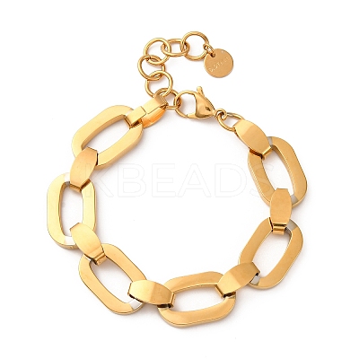 304 Stainless Steel Cable Chain Bracelets for Women BJEW-S173-02A-G-1