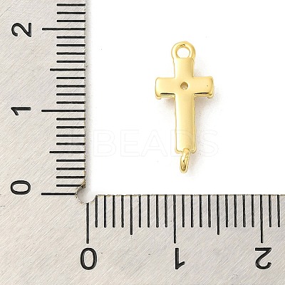 Rack Plating Brass Clear Cubic Zirconia Connector Charms KK-S396-06C-1