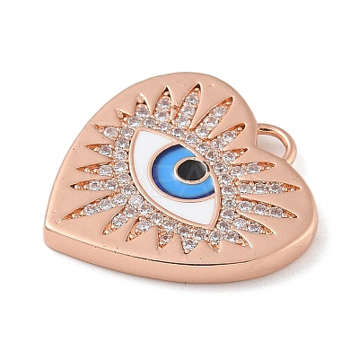 Rack Plating Brass Micro Pave Cubic Zirconia with Enamel Pendants KK-G515-58KCG-1