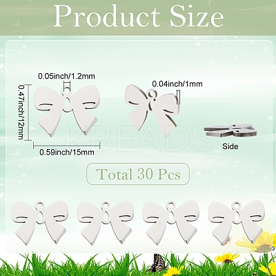 30Pcs 316L Surgical Stainless Steel Pendants STAS-SC0010-52-1