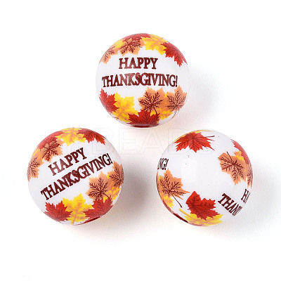 Printed Opaque Acrylic Beads MACR-T048-06C-1