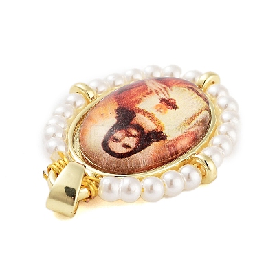Rack Plating Brass Enamel Pendants KK-C056-07G-08-1