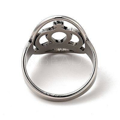 Non-Tarnish 201 Stainless Steel Crown Thick Finger Ring for Women RJEW-G266-39P-1