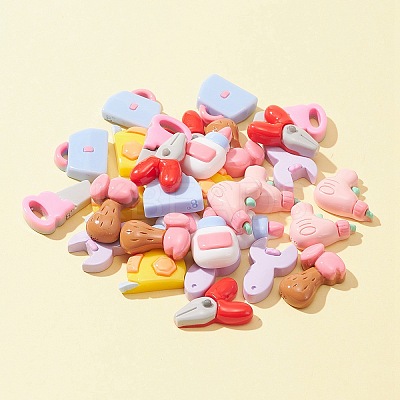 32Pcs 8 Styles Tool Theme Opaque Resin Cabochons CRES-FS0001-04-1