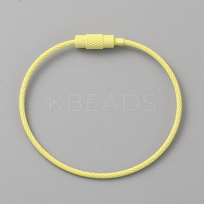 Baking Paint Stainless Steel Cable Wire Keychain AJEW-WH0413-15O-1