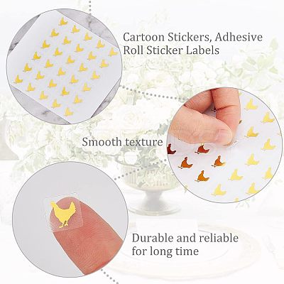 80 Sheets 2 Color Cartoon Animal Meal Stickers DIY-OC0008-67B-1