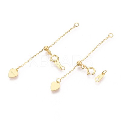 925 Sterling Silver Cable Chain Extenders STER-T008-58G-1