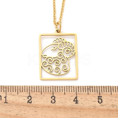 304 Stainless Steel Necklace NJEW-D330-01G-01-1