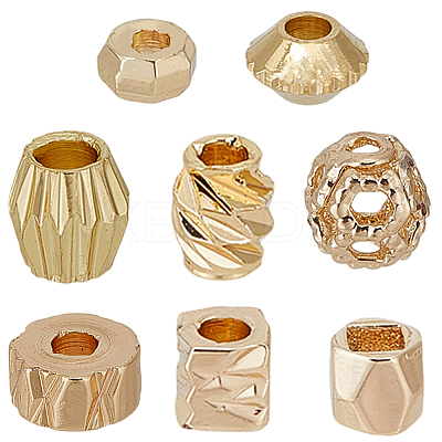 80Pcs 8 Styles Brass Spacer Beads KK-BBC0025-81-1