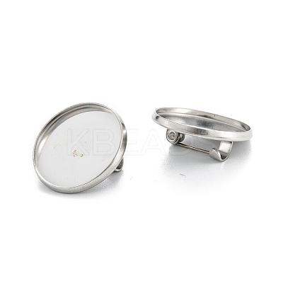 Tarnish Resistant 304 Stainless Steel Brooch Cabochon Settings LS-STAS-G250-04P-A-1