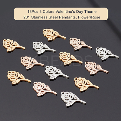 18Pcs 3 Colors Valentine's Day Theme STAS-UN0030-17-1