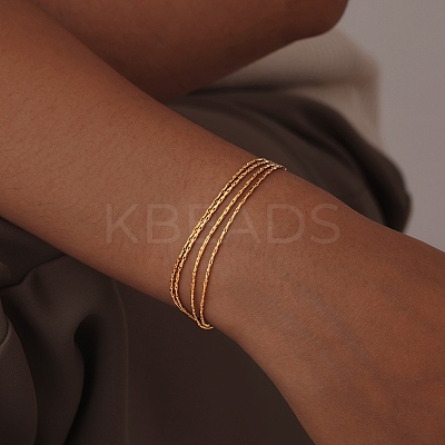 304 Stainless Steel Multi-strand Bracelets BJEW-U022-01G-1