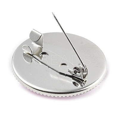 Breast Cancer Awareness Ribbon Glass Brooches LS-JEWB-L019-01D-1