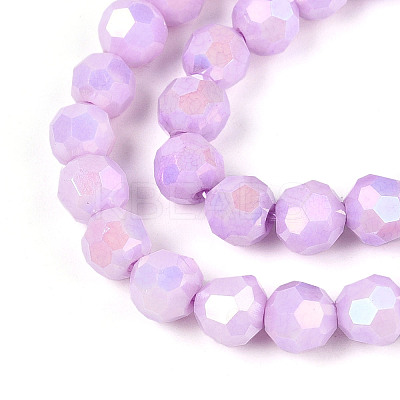 Anti-Tarnish Electroplate Glass Beads Strands EGLA-T021-6mm-15-02-1