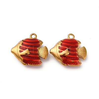 304 Stainless Steel Enamel Pendants STAS-Q363-01D-G-1