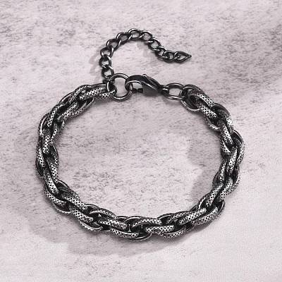 Retro Stainless Steel Rope Chain Bracelets for Men PW-WG9F35F-01-1