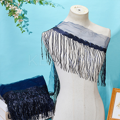 Polyester Tassel Lace Ribbon OCOR-WH0070-175D-1